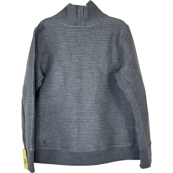All in Motion Gray Funnel Neck Pullover Sweatshirt XXL Ribbed Stretch Knit NWT - Picture 4 of 14